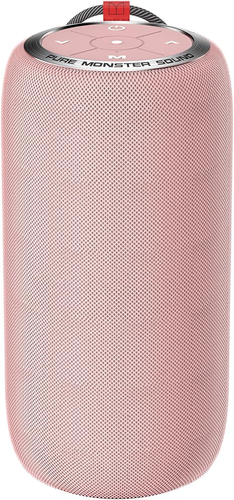 Monster S310 Upgraded Bluetooth Speaker, Portable Bluetooth Speaker, 30W True Wireless Stereo Pairing Deliver Dynamic Sound, IPX6 Waterproof, Bluetooth 5.2 Built-in Mic, 24H, for Family Outdoor Pink