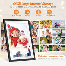 Load image into Gallery viewer, Frameo Digital Picture Frame,10.1 Inch WiFi Digital Photo Frame with 64GB Large Built-in Storage,1280x800 HD IPS Touch Screen,Easy Setup,Auto-Rotate,Slideshow,The Perfect Gi-ft for Christmas
