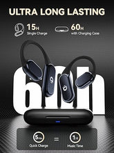Load image into Gallery viewer, True Wireless Bone Conduction Earphones, OWS Open Ear Headphones with Earhooks, Bluetooth 5.3, Up to 60H Playtime with Case, IP68, AAC/SBC, for Cycling Yoga Workouts
