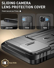 Load image into Gallery viewer, Poetic Revolution Case for iPhone 16 Pro Max 6.9 inch, [Slide Camera Cover], Full-Body Military Grade Rugged Shockproof Cover with Kickstand and Built-in-Screen Protector, Black
