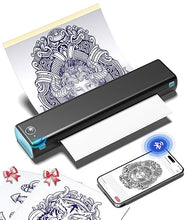 Load image into Gallery viewer, Phomemo M08F Upgraded Tattoo Stencil Printer, Thermal Tattoo Printer with 10pcs Tattoo Transfer Paper, Tattoo Supplies for Tattoo Artists &amp; Beginners, Compatible with Phone, Tablet &amp; PC, Black &amp; Blue
