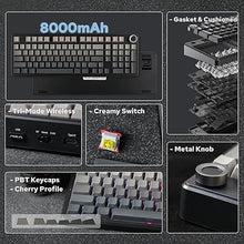 Load image into Gallery viewer, EPOMAKER X Aula F99 PRO Wireless Gaming Keyboard, Hot Swappable Custom Keyboard, 2.4GHz/Type-C/BT5.0 Mechanical Keyboard with 8000mAh Battery, RGB Backlit Gaming Keyboard (Black Gradient)
