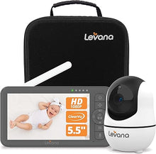 Load image into Gallery viewer, Levana Nala Video Baby Monitor No WiFi, 1080P PTZ Camera, 5.5”1080P Monitor, Night Vision, 1000ft Range, 5000mAH Battery, Carrying Case, 2 Year Warranty
