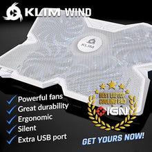 Load image into Gallery viewer, KLIM Wind Laptop Cooling Pad - More Than 500 000 Units Sold - New 2024 - The Most Powerful Rapid Action Cooling Fan - Laptop Stand with 4 Cooling Fans at 1200 RPM - USB Fan - PS5 PS4 - Full White
