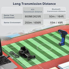 Load image into Gallery viewer, Symcode Plus Industrial Bluetooth 2D Barcode Scanner with Charging Base,433Mhz 2625ft Transmission Distance Wireless &amp;Bluetooth 2 in 1 1D 2D QR Barcode Scanner with Drop Resistant Dustproof
