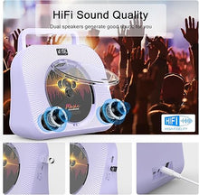 Load image into Gallery viewer, CD Player with Bluetooth?Double HiFi Sound Speakers?Sleep Mode,CD Player Portable,Support AUX/USB/Headphone Jack/Music Fiber Optics/FM Radio Boombox for Home,Office(Purple)
