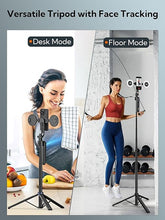 Load image into Gallery viewer, Auto Face Tracking Tripod for Smartphones,70“ Cell Phone Tripod w/LED Light,Selfie Stick for iPhone w/Remote Control,Phone Holder Video Recording for YouTube, TikTok Live-streaming(UTK-02)
