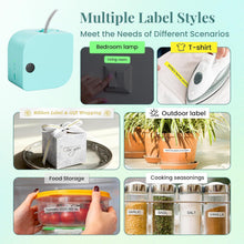 Load image into Gallery viewer, Phomemo Label Maker Machine with Tape, P12 Bluetooth Mini Label Makers Thermal Transfer Ribbon Printer Machine with Typewriters Templates for Home, School, Clothes, Gift Wrapping, Office, Green
