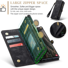 Load image into Gallery viewer, SZHAIYU 2 in 1 Detachable for Samsung Galaxy S24 Ultra Wallet Case with Card Holder, Retro Premium Flip Leather Cover Magnetic Zipper Pocket Phone Cases 6.8&#39;&#39; (Black, S24 Ultra)
