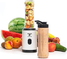 Load image into Gallery viewer, Moss &amp; Stone Personal Blender Single Serve Shake &amp; Smoothies Maker with Portable Travel Sport Bottle - Mini Juicer, White &amp; Black Single Serve Blender for Smoothies and Shakes - Bottle 20 oz
