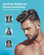 Load image into Gallery viewer, GLAKER Beard Trimmer for Men - Waterproof 6 in 1 Complete Grooming Kits for Mustache Nose Ear Facial Body Hair Trimming, Mens Cordless Hair Clippers and Shavers with Storage Bag and Beard Bib Apron
