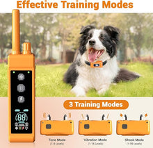 Load image into Gallery viewer, Shock Collar for Dogs - 4265ft Waterproof Training Collar with Flashing Light for Small Medium Large Dogs with Rechargeable Remote, Beep (1-8), Vibration(1-16), Safe Shock(1-99) (Orange)
