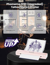Load image into Gallery viewer, Phomemo TP81 Ultra (Upgraded) Tattoo Stencil Printer, Thermal Tattoo Printer with 10pcs Transfer Paper, Tattoo Printer for Tattoo Artists &amp; Beginners, Compatible with Tablet,Smartphone &amp; PC,Pink

