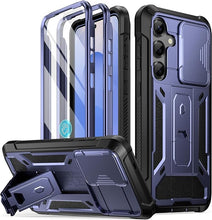 Load image into Gallery viewer, Poetic Spartan Case for Galaxy S25+ Plus 6.7&quot;, [Slide Camera Cover] [Screen Protector Works with Fingerprint ID] Military Grade Rugged Shockproof S25 Plus Phone Case with Kickstand, Midnight Blue
