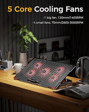 Load image into Gallery viewer, AICHESON Laptop Cooling Pad for 17.3&quot; Notebook, Red 5 Fans
