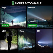 Load image into Gallery viewer, LETMY Tactical Flashlight - 2 Pack Bright Military Grade LED Flashlights High Lumens - Portable Handheld Flash Light, 5 Modes Zoomable Waterproof Flashlights for Home Emergency Camping- Green
