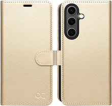 Load image into Gallery viewer, OCASE Compatible with Galaxy S25 Plus Wallet Case, PU Leather Flip Folio Case with Card Holders RFID Blocking Kickstand [Shockproof TPU Inner Shell] Protective Phone Cover 6.7 Inch 2025, Gold
