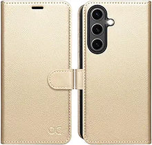 Load image into Gallery viewer, OCASE Compatible with Galaxy S25 Wallet Case, PU Leather Flip Folio Case with Card Holders RFID Blocking Kickstand [Shockproof TPU Inner Shell] Protective Phone Cover 6.2 Inch 2025, Gold
