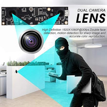 Load image into Gallery viewer, USB Camera Dual Lens 1080P 3D Stereo VR HD Camera,USB2.0 Video Webcam Module for Android,Linux,Windows,2 MP Web USB Security Camera for People Counting System,Stereoscopic Computer Vision Application
