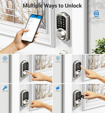 Load image into Gallery viewer, Veise Fingerprint Smart Lock for Front Door, 7-in-1 Keyless Entry Deadbolt with App Control, Electronic Digital Locks with Touchscreen Keypad, Auto Lock, Easy Install, Waterproof, Satin Nickel
