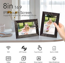 Load image into Gallery viewer, Frameo 8 Inch WiFi Digital Picture Frame, 1280x800 HD IPS Touch Screen Digital Photo Frame, 16GB Memory, Auto-Rotate, Wall Mountable, Share Photos/Videos Instantly via Frameo App from Anywhere
