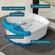 Load image into Gallery viewer, Homedics Bubble Mate Foot Spa, Toe Touch Controlled Foot Bath with Invigorating Bubbles and Splash Proof, Raised Massage nodes and Removable Pumice Stone
