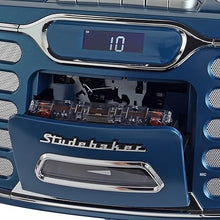 Load image into Gallery viewer, Retro Edge Big Sound Bluetooth Boombox with CD/Cassette Player-Recorder/AM-FM Stereo Radio (Blue)
