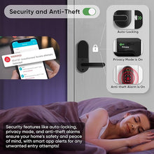 Load image into Gallery viewer, Keyless-Entry Fingerprint Digital Smart Lock: Electronic Door Lock with Code Passcode, Electric Door Knob, Biometric Door Handle (Black)
