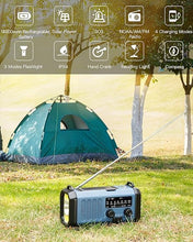 Load image into Gallery viewer, 13000mAh Emergency Radio with NOAA Weather Alert, Portable Solar Hand Crank AM/FM Radio for Survival,Rechargeable Battery Powered Radio,USB Charger,Flashlight,Reading Lamp,for Home Outdoor
