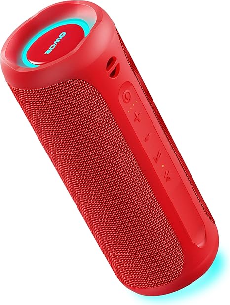 SOWO Portable Bluetooth Speaker, Waterproof Speaker IPX7, 25W Loud Wirelss Speaker with Big Audio and Punchy Bass, Outdoor Bluetooth Speaker for Party, Beach, Travel, Girls Gifts - Red