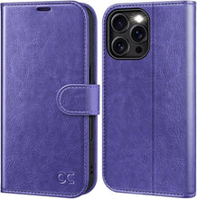 Load image into Gallery viewer, OCASE Compatible with iPhone 16 Pro Wallet Case, PU Leather Flip Folio Case with Card Holders RFID Blocking Kickstand [Shockproof TPU Inner Shell] Phone Cover 6.3 Inch 2024, Purple
