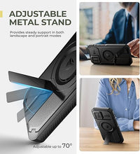 Load image into Gallery viewer, Dexnor for iPhone 16 Case with Slide Camera Cover &amp; Adjustable Kickstand, Magnetic Rugged Shockproof Bumper Cases Heavy-Duty Magnetic Protective Cover,Black

