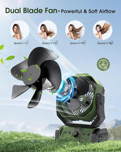 Load image into Gallery viewer, Portable Camping Fan Rechargeable - 20000mAh Cordless Battery Powered Fan with LED Lantern, Remote Auto Oscillating USB C Table Battery Operated Tent Fan for Travel Outdoor Beach
