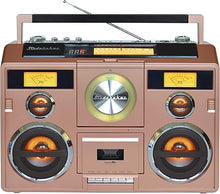 Load image into Gallery viewer, Studebaker Sound Station Portable Stereo Boombox with Bluetooth/CD/AM-FM Radio/Cassette Recorder (Rose Gold)
