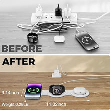 Load image into Gallery viewer, Hicober 3 in 1 Wireless Charging Station for iPhone 15, Magnetic Foldable Travel Charger Station Stand 18W for iPhone 16 15 14 13 12 Pro/Max/Plus/Apple Watch All Series &amp; Airpods
