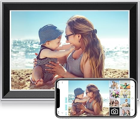 Atatat 10.1 Inch WiFi Digital Photo Frame, Electronic Smart Picture Frame with IPS Touch Screen, Internal 32GB Storage & Multi-User Binding, Easy Set Up and Instantly Photo Upload via APP or EMAIL