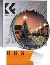 Load image into Gallery viewer, K&amp;F Concept 72mm Variable Star Filter Cross Screen Starburst Filter 4, 8 Points -18 Layer Coating Ultra Slim Optical Glas Camera Lens Filter with 3 Cleaning Cloth
