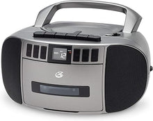 Load image into Gallery viewer, GPX BCA209S Portable Am/FM Boombox with CD and Cassette Player, Silver/Gray
