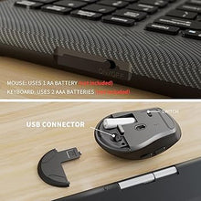 Load image into Gallery viewer, Wireless Keyboard and Mouse, Ergonomic Keyboard Mouse with Phone Holder, 2.4GHz Cordless Keyboard Mouse for Mac, Windows, PC, Laptop ?Black?
