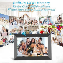 Load image into Gallery viewer, WiFi Digital Picture Frame 10.1 Inch Smart Digital Photo Frame with IPS Touch Screen HD Display, 16GB Storage Easy Setup to Share Photos or Videos Anywhere via Free Frameo APP (Black Frame)
