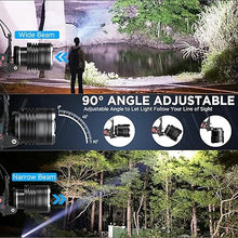 Load image into Gallery viewer, LED Rechargeable Headlamp, 990,000 Lumens Super Bright Head Lamp with 5 Modes, 90°Adjustable, USB Rechargeable, Waterproof LED Headlamps for Adults Camping, Hiking, Climbing (2 Pack)
