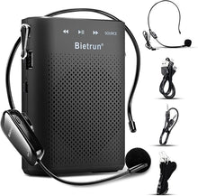 Load image into Gallery viewer, Bietrun Voice Amplifier for Teachers with Bluetooth, Portable Rechargeable Wireless Voice Amplifier with Headset Microphone Portable Megaphone Speaker for Teaching, Coach, Instructor, Tour Guide
