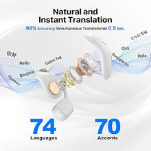 Load image into Gallery viewer, AI Language Translator Earbuds: 3-in-1 LCD Translation Earphone 144 Languages &amp; Accents Translation in Real Time, 8 Offline Language Translation Packs Ideal for Travel Business Learning, Milkwhite
