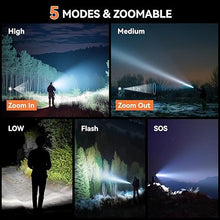 Load image into Gallery viewer, LETMY Tactical Flashlight S2000-2 Pack Bright Military Grade LED Flashlights High Lumens - Portable Handheld Flash Light, 5 Modes Zoomable Waterproof Flashlights for Home Emergency Camping- Orange
