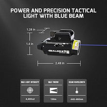 Load image into Gallery viewer, OLIGHT Baldr S Blue Beam 800 Lumens Magnetic USB Rechargeable Tactical Flashlight with White LED Combo, Compact Rail Mount Weaponlight with 1913 or GL Rail, Battery Included (Desert Tan)
