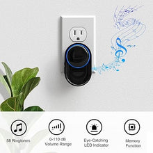 Load image into Gallery viewer, Wireless Doorbell - PHYSEN Waterproof Doorbell Chime Kits 2 receivers - Operating at 1300 ft Range - 58 Melodies 5 Volume Levels &amp; LED Flash - Door Bells &amp; Chimes Wireless for Home Classroom
