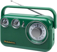 Load image into Gallery viewer, Studebaker SB2003 Retro Portable AM FM Radio | Built in Speaker | AC Powered/Battery | Aux-in Cable (Bundle) (Green)
