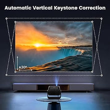 Load image into Gallery viewer, [Electric Focus &amp; Auto Keystone] Mini Projector with WiFi Bluetooth, PUTRIMS Portable 1080P Support Movie Projector 145° Rotatable 50% Zoom Fully Sealed Small Projector for Phone TV Stick HDMI USB
