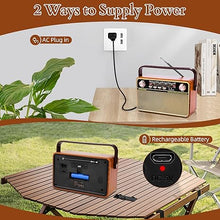 Load image into Gallery viewer, Portable AM FM Radio, Dmyond Rechargeable Small Bluetooth Speaker Portable Radio, Shortwave Radio with, AC, Operated Radio, Loud Speaker, Support AUX/TF Card/USB Playing for Home Outdoor
