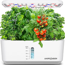 Load image into Gallery viewer, Indoor Garden Hydroponics Growing System: 10 Pods Plant Germination Kit Aeroponic Herb Vegetable Growth Lamp Countertop with LED Grow Light - Hydrophonic Planter Grower Harvest Veggie Lettuce, White
